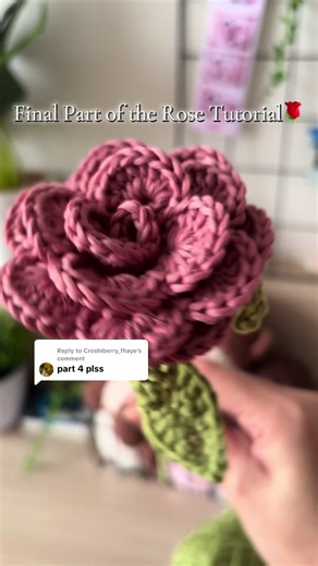 Replying to @Croshiberry_fhaye Final part is here! Hope you guys enjoy❤️ #tutorial #crochet #rose #smallbusiness #fyp