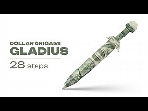 Dollar Origami Gladius. How to Make an Easy Dollar Origami Sword | DIY Dollar Origami Sword