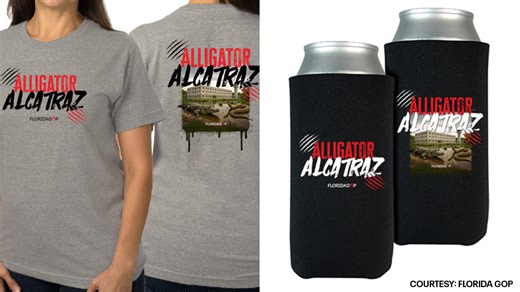 ‘Alligator Alcatraz’ merchandise for sale by Florida Republicans