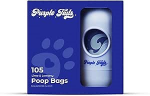 Dog Poop Bags – 7 Rolls 105 Bags Poop Bags with Dog Poop Bag Holder – Ultra Thick and Leakproof Scented Dog Poop Bags with 1 Poop Bag Dispenser Ideal for Small Large Dogs