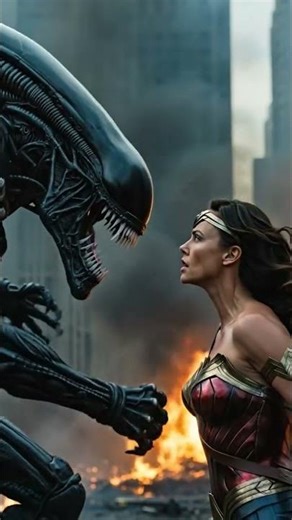 Wonder Woman vs Alien – The Ultimate Clash of Worlds! ⚔️👽🔥