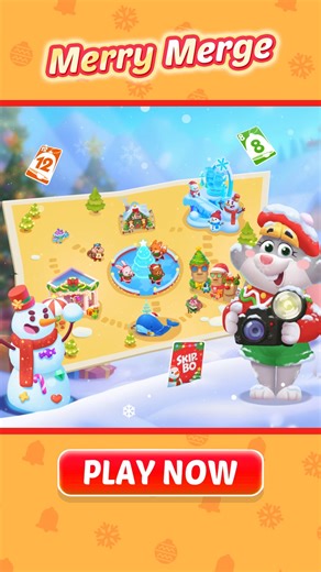 🎉 Holidays in Skip-Bo Mobile! Play cards to earn merge items, submit orders to collect materials, and build holiday towns inspired by different cultures. 🌟 Complete quests to craft greeting cards and send warm wishes to friends. 🎁 Download Skip-Bo Mobile and don’t forget your free daily gift: https://s.m163.io/4C9A/2GJizDDNJo2 . #SkipBoMobile #MerryMerge | Skip-Bo Mobile