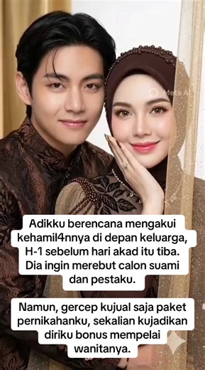 “Tenang saja, Sayang. Saat ini, akta perusahaan sedang aku daftarkan di notaris, kakakmu sudah setuju untuk keluar dari deretan komisaris dan fokus pada keluarga. Lalu, sehari sebelum menikah … kamu bisa bilang sama ayah kalau kamu memang sudah mengandung anakku. Jadi, pengantin perempuannya nanti bisa diganti sama kamu. Ck, rencana yang sempurna bukan?” DEG! Dadaku seperti dihantam berton-ton baja panas. Nyeri, sakit, sesak. Aku masih mematung di depan pintu kamar, rumah dua lantai di cluster e