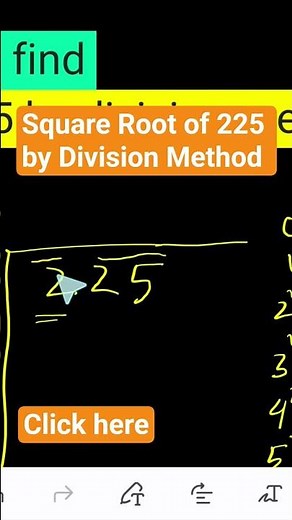 How to Find the Square Root of 225 | Division Method Explained Step by Step