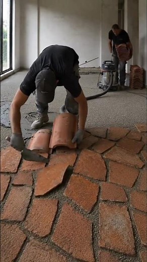 Terracotta Tiles Turned Into Stunning Epoxy Floor 🤯 #Shorts