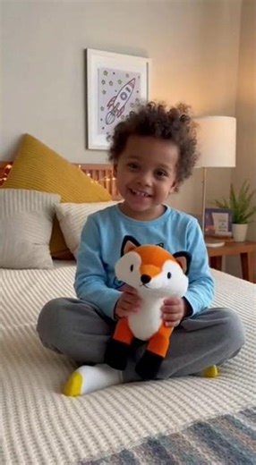 Cute Boy's Funny Conversation with Stuffed Animal