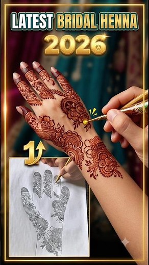 Latest Bridal Mehndi Design 2026 ❤️ Full Hand Henna Tutorial #Mehndi #BridalMehndi #Henna #Shorts