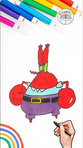 How to Draw SpongeBob | Draw Spongebob Angry Mr. Krabs Easy 🌈🍍 #spongebob #draw #short #angry