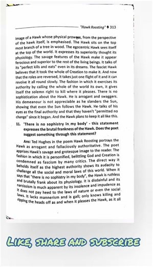 Hawk Roosting by Ted Hughes || Summary || Questions and answers
