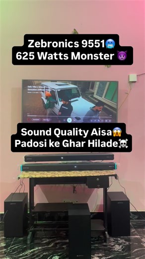 Arjun Gaur | 625W MONSTER Soundbar 😱Zebronics 9551 Just DESTROYED Samsung & Sony! This 625W MONSTER just shook my room 🔊🔥 Zebronics 9551 is delivering... | Instagram