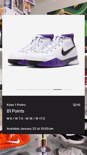 THE NIKE KOBE 1 PROTRO “81 POINTS” RELEASES JANUARY 22nd FOR $210‼️ Historic shoe here 🔥