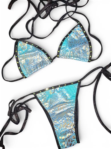 Blue Holographic Micro Bikini – Stripwear – Festival Bikini – Handmade Rave Outfit - Etsy