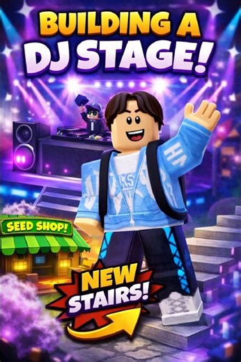 Building a DJ Stage in Roblox Studio | Seed Shop Roof Update & New Stage for Players 🎧