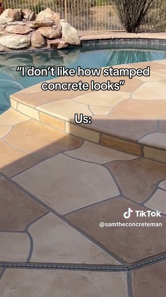 Beautiful Stamped Concrete Pool Deck Transformation