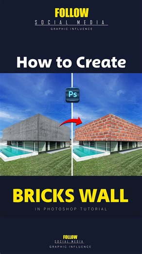 119K views · 300 reactions | 隣How to create realistic bricks walll perspective in photoshop using vanishing point #graphicinfluence | Graphic Influence | Facebook