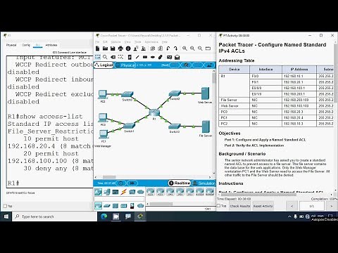 5.1.9 Packet Tracer - Configure Named Standard IPv4 ACLs