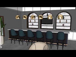 Sketchup 3D Home Bar Design