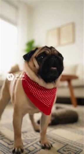 pug fighting with a cat