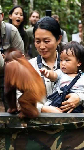 😱 Did This Baby Chimp Swing Down to Say Hello to Humans? 🐒🌿 Viral Wildlife Shock!"