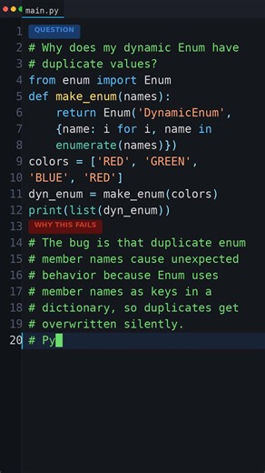 Your Python Is Too Slow: Why does my dynamic Enum have duplicate values?