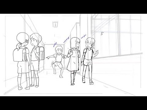 スカートめくりの作画