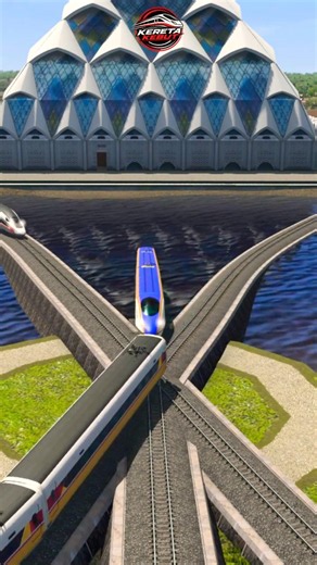 Tense Atmosphere as the High-Speed Train and Regular Train Cross Paths #trainjourney #automobile
