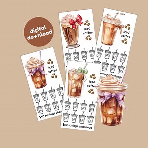 Iced Coffee Savings Challenge: Bows & Budget Tracker (digital Download) - Etsy