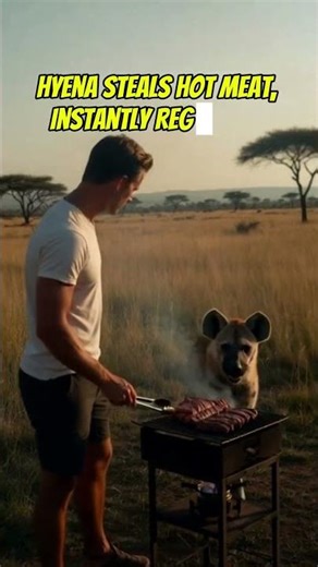 Hyena Steals Hot Meat, Instantly Regrets It! #Shorts