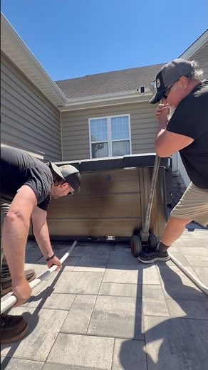 Moving a 1,200 LB Hot Tub by Hand 😳 Cart + PVC Pipe Method!