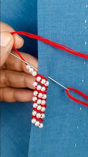 Beautiful Border using Needle and Thread || Easy Needle Lace Hand Embroidery #handbroidery