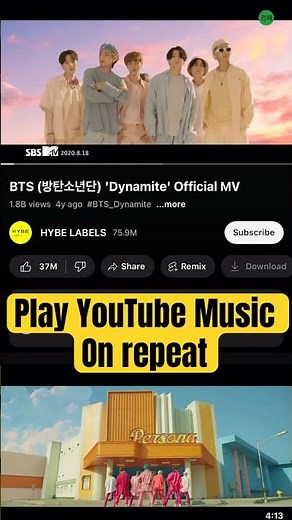 How to play YouTube music on repeat (loop) #shorts