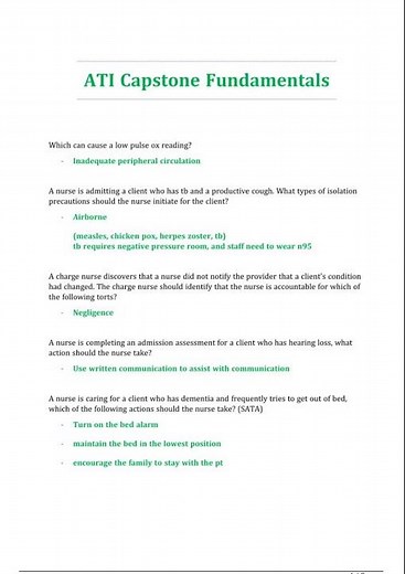 ATI Capstone Fundamentals