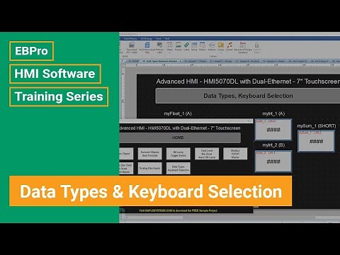 EBPro HMI Software Training: Data Types & Keyboard Selection