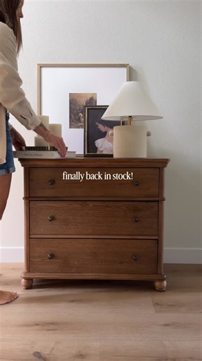 Chelsey Freng on Instagram: "🔗 Reply DRESSER for the details! After months of waiting, our favorite Target dresser is back in stock in the 3 drawer aged oak color! It’s so pretty!! Way less orange than the stock image. It’s a sturdy, high quality dresser and one I would recommend again and again. The 3 drawer dresser is the perfect size for a larger nightstand too! Follow @frengpartyof6 for more home finds! #target #targethome #targetsale #boujeeonabudget #affordabledecor #neutralhome #ltkhome"