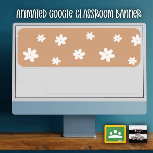 Boho Floral Animated Google Classroom Banner Header