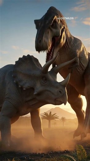 T-Rex vs Triceratops 🦖⚔️ | Brutal Horn Attack & Knockdown
