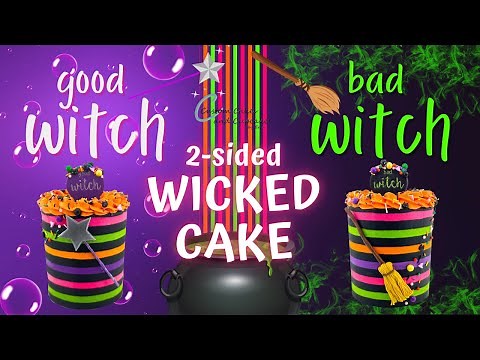 WICKED WITCH CAKE Tutorial: How to Make Buttercream Stripes, Fondant Broom, Wand, Cauldron Halloween