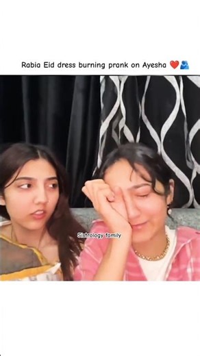 Rabia Eid burning dress prank on Ayesha 🥹😁#sistrogy