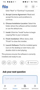 Steps to Install a SoftwareClick "Next" or "Continue" to proc... | Filo