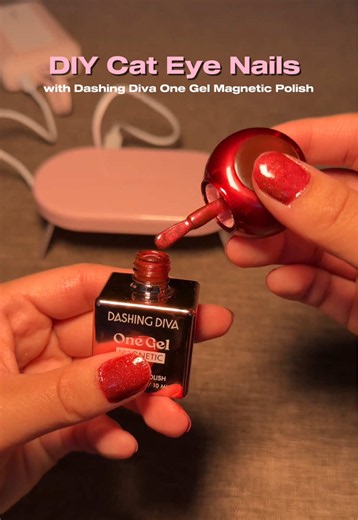 You can have cat eye nails at home with the Dashing Diva One Gel Magnetic Polish in just under 15 minutes! It’s quick, affordable, and gives you that salon look. @DASHING DIVA #dashingdivapartner #gifted