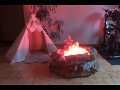Homemade fake camp fire stage prop - Nicky kaboom