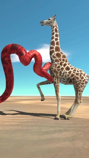 Snakes Encounter Giraffes in Stunning 3D Animation