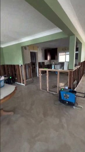 Water Damage Restoration in Action: Demo Complete, Drying Underway