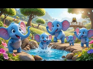 Five Elephants Nursery Rhyme | Animal Cartoon Song for Children | #kidsong #nursery