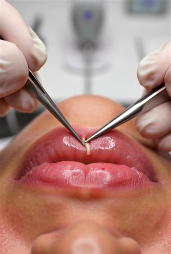 Removing a Botfly Larva from Lips: Oddly Satisfying
