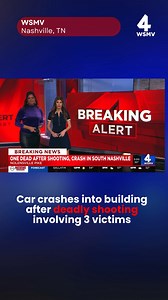 The driver of a car is dead after it crashed into a building on Nolensville Pike in south Nashville following a shooting at an event center on Woodbine Street, according to the Metro Nashville Police Department. | WSMV 4, Nashville