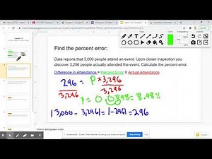 Lesson 3.4 Compare Percent Change and Percent Error Problems