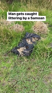 Man gets caught littering by a Samoan 😂 #litter #samoan | Safar Bros