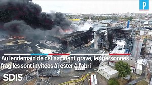 [Vidéo] Les pompiers ont filmé l'incendie de l'usine Lubrizol à Rouen avec un drone. Des images incroyables | Le Parisien