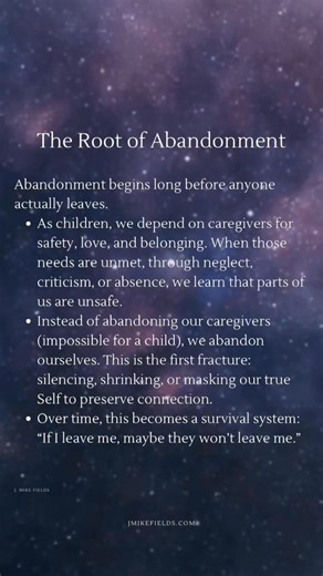 Abandonment, woooo, I've been working on this wound for years. It's amazingly sad how we're programmed this way. May you all heal. 💛 Thank you J Mike Fields for this beautiful insight on a wound that many suffer with. #awakeningprojectfam #progressandawakening #taputwa | The Awakening Project